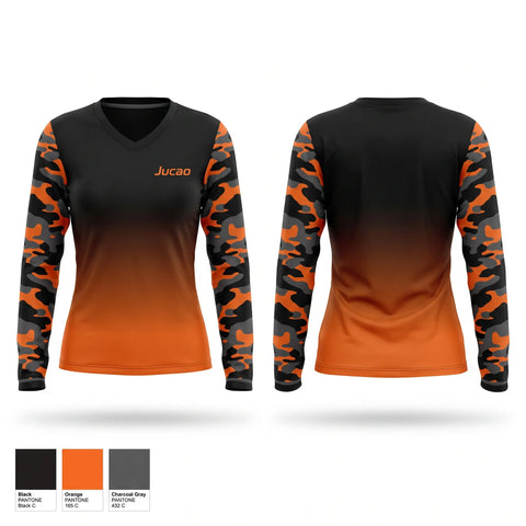 Womens Long Sleeve Vneck Shirt, Jucao, , Teamtime, Team time, sublimation, custom sports apparel, team uniforms, spirit wear, spiritwear, sports uniforms, custom shirts, team store, custom team store, fundraiser sports, apparel fundraiser