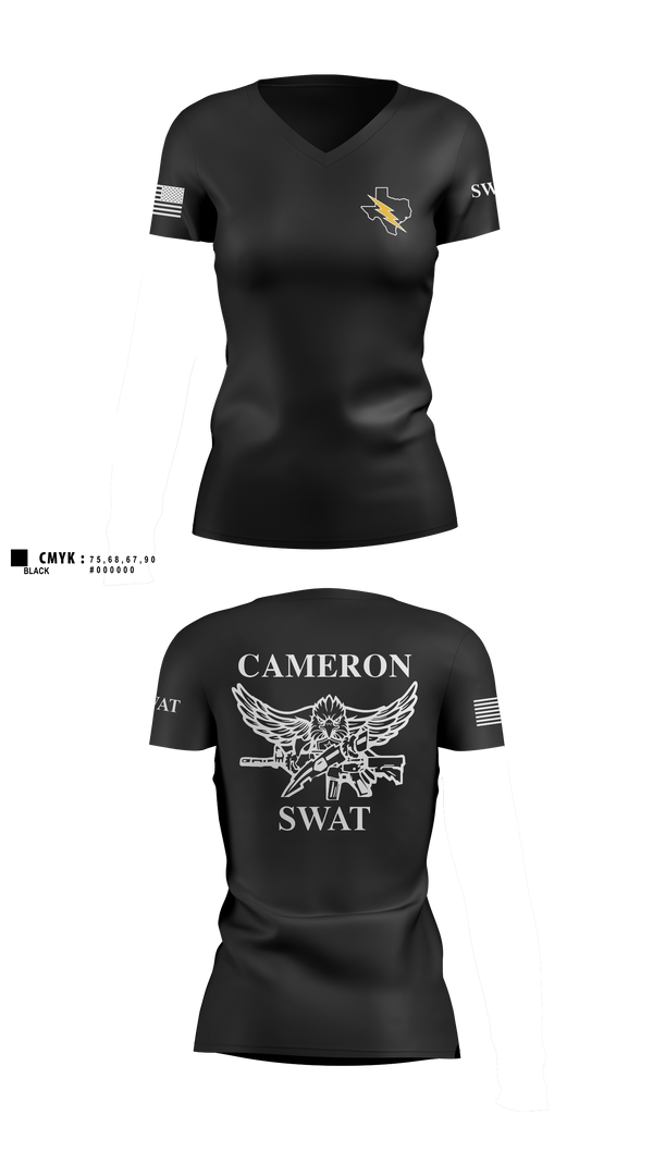 Womens Short Sleeve Vneck Shirt, Cameron County Sheriff’s Office SWAT Team, Police, Teamtime, Team time, sublimation, custom sports apparel, team uniforms, spirit wear, spiritwear, sports uniforms, custom shirts, team store, custom team store, fundraiser sports, apparel fundraiser