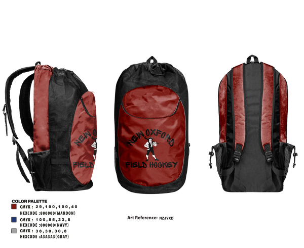 Gear Bag, New Oxford Field Hockey, Field Hockey, Teamtime, Team time, sublimation, custom sports apparel, team uniforms, spirit wear, spiritwear, sports uniforms, custom shirts, team store, custom team store, fundraiser sports, apparel fundraiser