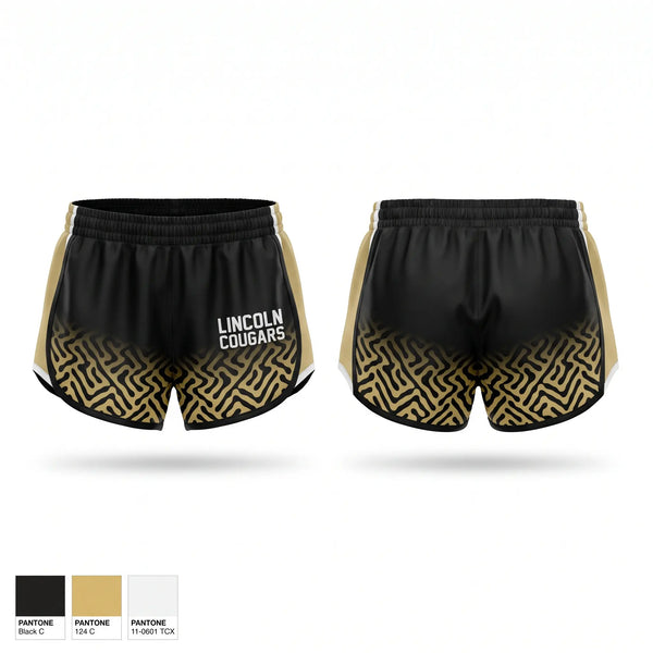 Womens Shorts, LINCOLN COUGARS, , Teamtime, Team time, sublimation, custom sports apparel, team uniforms, spirit wear, spiritwear, sports uniforms, custom shirts, team store, custom team store, fundraiser sports, apparel fundraiser