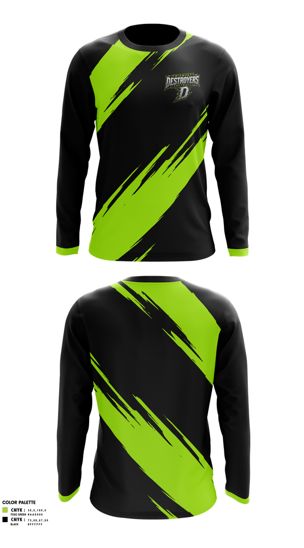 Long Sleeve Performance Shirt, Midwest Destroyers, Softball, Teamtime, Team time, sublimation, custom sports apparel, team uniforms, spirit wear, spiritwear, sports uniforms, custom shirts, team store, custom team store, fundraiser sports, apparel fundraiser