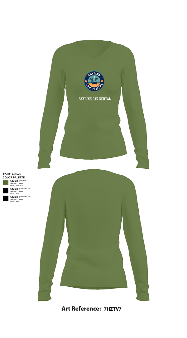 Womens Long Sleeve Vneck Shirt, Skyline Car Rental, Men's Basketball, Teamtime, Team time, sublimation, custom sports apparel, team uniforms, spirit wear, spiritwear, sports uniforms, custom shirts, team store, custom team store, fundraiser sports, apparel fundraiser