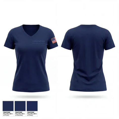 Womens Short Sleeve Vneck Shirt, Edmondson Fire Department, Fire Department, Teamtime, Team time, sublimation, custom sports apparel, team uniforms, spirit wear, spiritwear, sports uniforms, custom shirts, team store, custom team store, fundraiser sports, apparel fundraiser