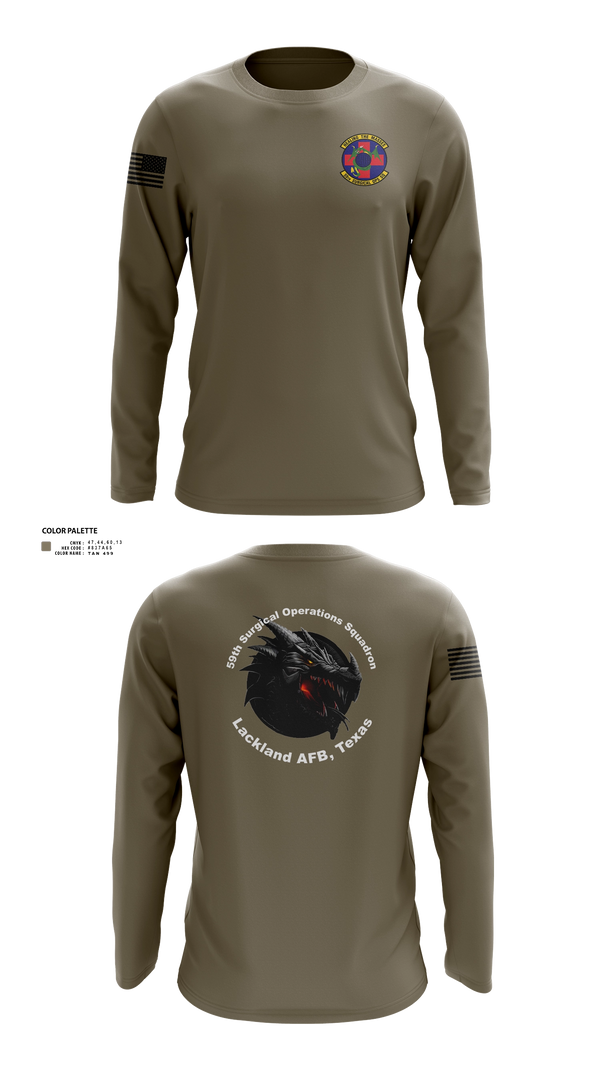 Long Sleeve Performance Shirt, 59th Surgical Operations Squadron, Air Force, Teamtime, Team time, sublimation, custom sports apparel, team uniforms, spirit wear, spiritwear, sports uniforms, custom shirts, team store, custom team store, fundraiser sports, apparel fundraiser