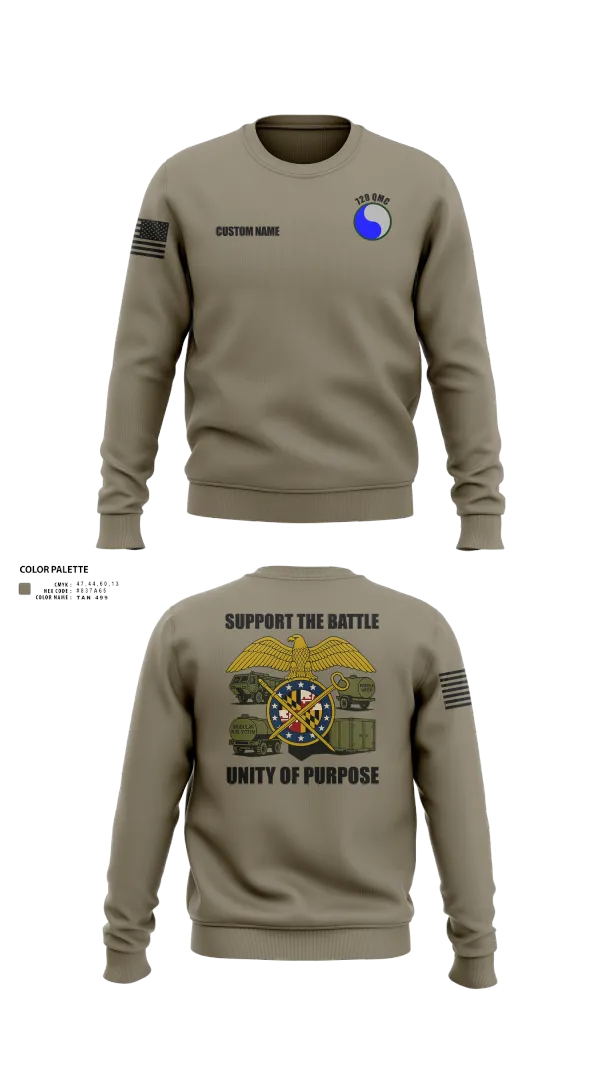 Crew Neck Sweatshirt, 729 Quarter Master Unit, Army, Teamtime, Team time, sublimation, custom sports apparel, team uniforms, spirit wear, spiritwear, sports uniforms, custom shirts, team store, custom team store, fundraiser sports, apparel fundraiser