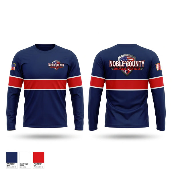 Long Sleeve Performance Shirt, Noble County Emergency Services, EMS/EMT, Teamtime, Team time, sublimation, custom sports apparel, team uniforms, spirit wear, spiritwear, sports uniforms, custom shirts, team store, custom team store, fundraiser sports, apparel fundraiser