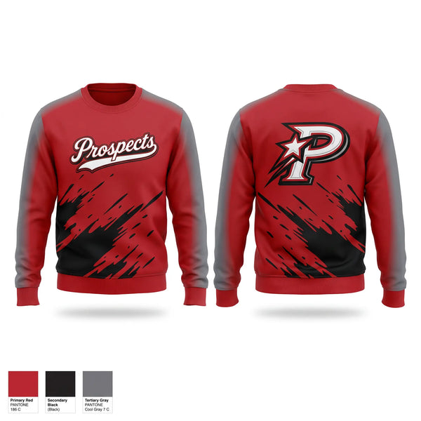 Crew Neck Sweatshirt, South Georgia Prospects, Baseball, Teamtime, Team time, sublimation, custom sports apparel, team uniforms, spirit wear, spiritwear, sports uniforms, custom shirts, team store, custom team store, fundraiser sports, apparel fundraiser