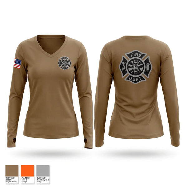 Womens Long Sleeve Vneck Shirt, Concord green fire department, Fire Department, Teamtime, Team time, sublimation, custom sports apparel, team uniforms, spirit wear, spiritwear, sports uniforms, custom shirts, team store, custom team store, fundraiser sports, apparel fundraiser