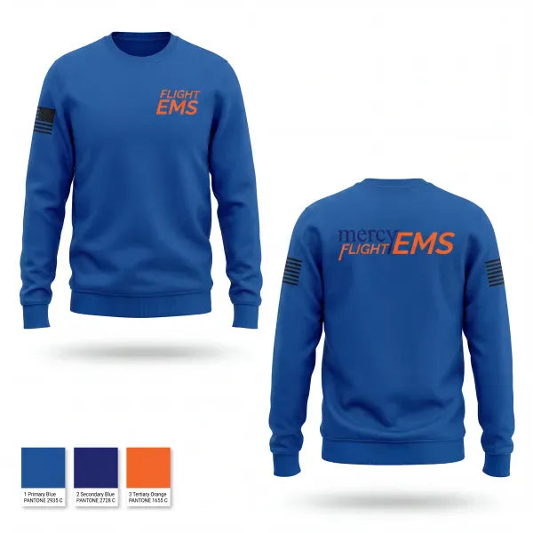 Crew Neck Sweatshirt, Mercy Flight, EMS/EMT, Teamtime, Team time, sublimation, custom sports apparel, team uniforms, spirit wear, spiritwear, sports uniforms, custom shirts, team store, custom team store, fundraiser sports, apparel fundraiser