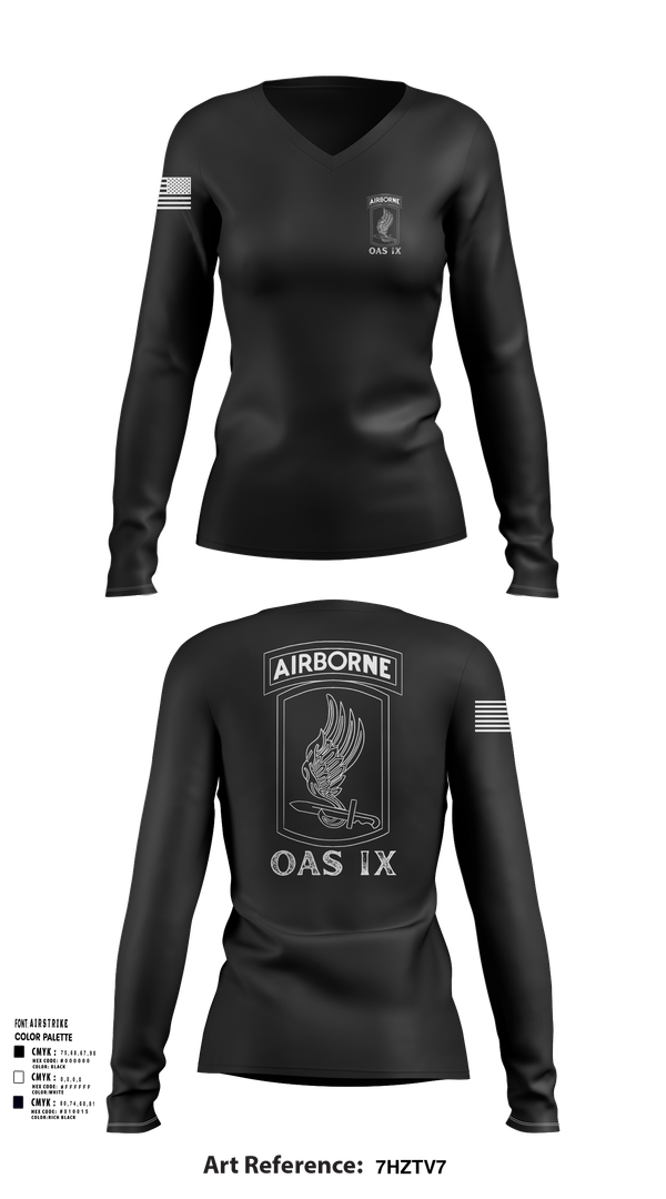 Womens Long Sleeve Vneck Shirt, 173RD ABN, Army, Teamtime, Team time, sublimation, custom sports apparel, team uniforms, spirit wear, spiritwear, sports uniforms, custom shirts, team store, custom team store, fundraiser sports, apparel fundraiser