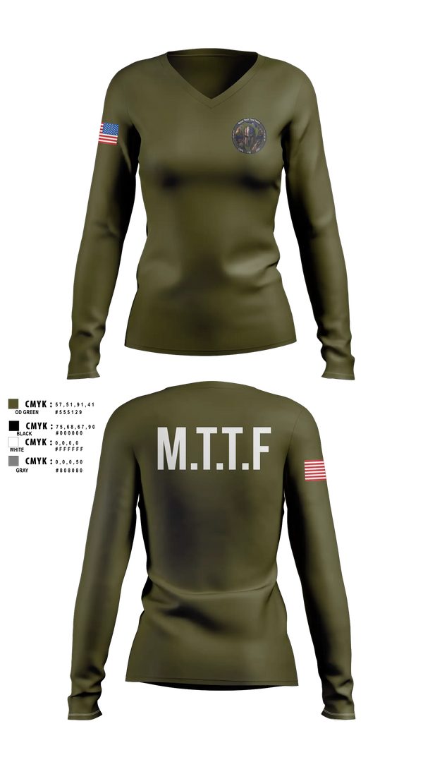 Womens Long Sleeve Vneck Shirt, Major Theft Task Force, Police, Teamtime, Team time, sublimation, custom sports apparel, team uniforms, spirit wear, spiritwear, sports uniforms, custom shirts, team store, custom team store, fundraiser sports, apparel fundraiser