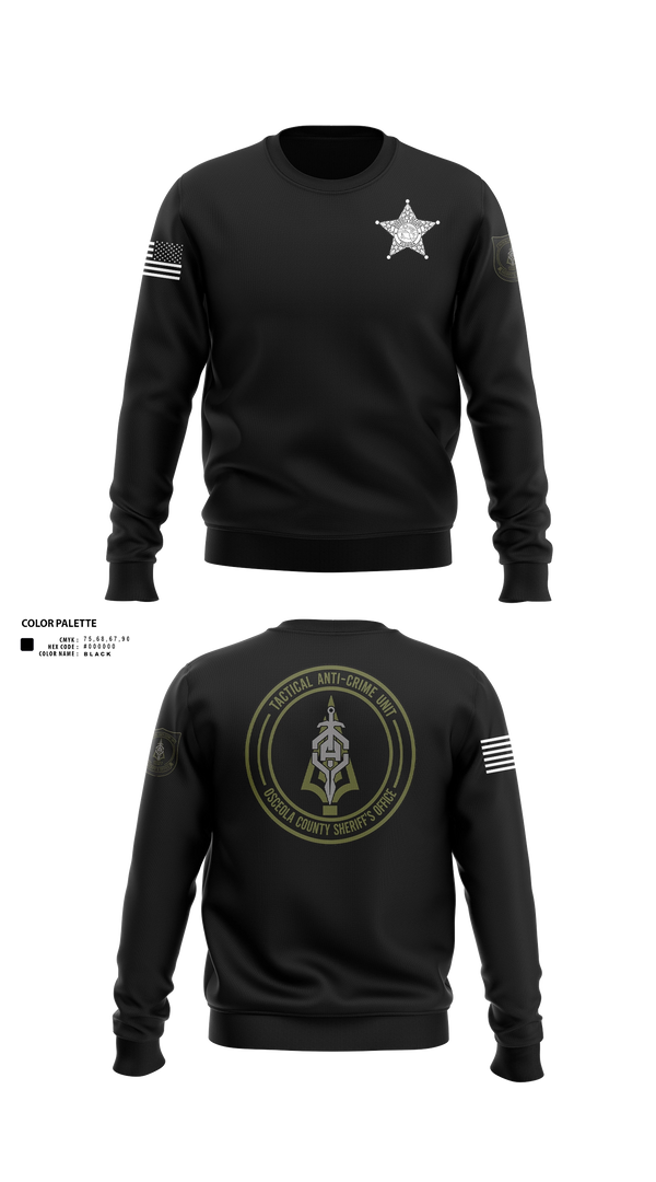 Crew Neck Sweatshirt, OCSO TAC UNIT, Police, Teamtime, Team time, sublimation, custom sports apparel, team uniforms, spirit wear, spiritwear, sports uniforms, custom shirts, team store, custom team store, fundraiser sports, apparel fundraiser