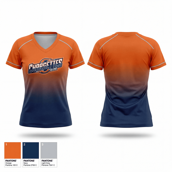 Womens Short Sleeve Vneck Shirt, Chargettes, Spirit Store, Teamtime, Team time, sublimation, custom sports apparel, team uniforms, spirit wear, spiritwear, sports uniforms, custom shirts, team store, custom team store, fundraiser sports, apparel fundraiser