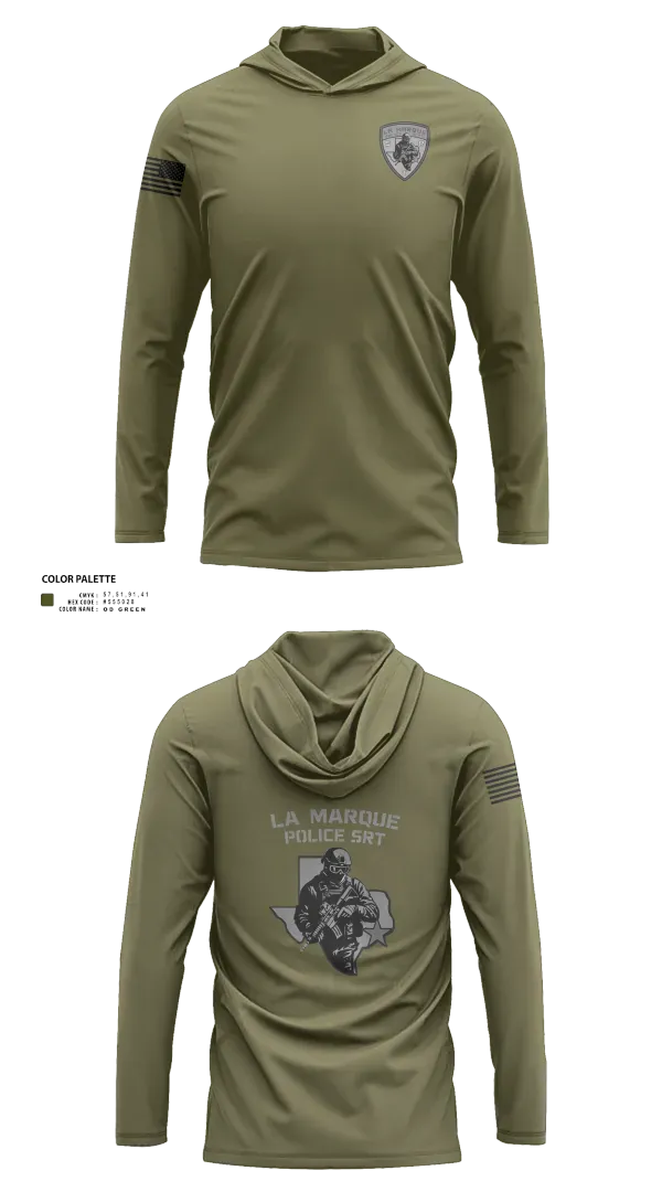 Long Sleeve Performance Shirt with hood, LMPD SRT, Police, Teamtime, Team time, sublimation, custom sports apparel, team uniforms, spirit wear, spiritwear, sports uniforms, custom shirts, team store, custom team store, fundraiser sports, apparel fundraiser