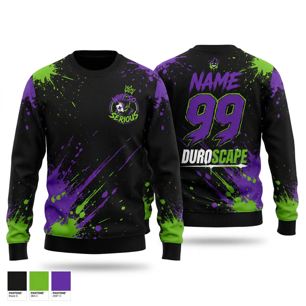 Crew Neck Sweatshirt, Why So Serious, Softball, Teamtime, Team time, sublimation, custom sports apparel, team uniforms, spirit wear, spiritwear, sports uniforms, custom shirts, team store, custom team store, fundraiser sports, apparel fundraiser