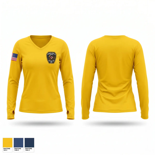 Womens Long Sleeve Vneck Shirt, Goodwill Hose Fire Company, Fire Department, Teamtime, Team time, sublimation, custom sports apparel, team uniforms, spirit wear, spiritwear, sports uniforms, custom shirts, team store, custom team store, fundraiser sports, apparel fundraiser