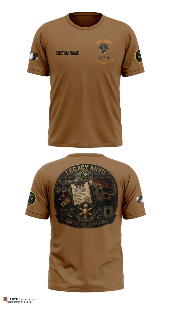 Old School Cotton Shirt, Legacy 3/2 Fury Troop, Army, Teamtime, Team time, sublimation, custom sports apparel, team uniforms, spirit wear, spiritwear, sports uniforms, custom shirts, team store, custom team store, fundraiser sports, apparel fundraiser
