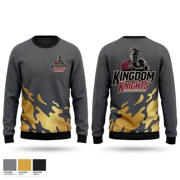 Crew Neck Sweatshirt, Kingdom Knights, Men's Basketball, Teamtime, Team time, sublimation, custom sports apparel, team uniforms, spirit wear, spiritwear, sports uniforms, custom shirts, team store, custom team store, fundraiser sports, apparel fundraiser
