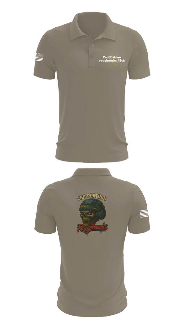 Short Sleeve Performance Polo, 2nd Platoon roughnecks 49th, Army, Teamtime, Team time, sublimation, custom sports apparel, team uniforms, spirit wear, spiritwear, sports uniforms, custom shirts, team store, custom team store, fundraiser sports, apparel fundraiser