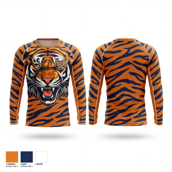 Long Sleeve Performance Shirt, Malone Tigers, Baseball, Teamtime, Team time, sublimation, custom sports apparel, team uniforms, spirit wear, spiritwear, sports uniforms, custom shirts, team store, custom team store, fundraiser sports, apparel fundraiser