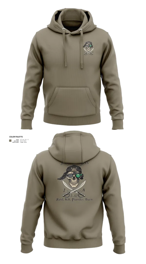Hoodie, 1st Platoon Jolly Rodgers, Army, Teamtime, Team time, sublimation, custom sports apparel, team uniforms, spirit wear, spiritwear, sports uniforms, custom shirts, team store, custom team store, fundraiser sports, apparel fundraiser