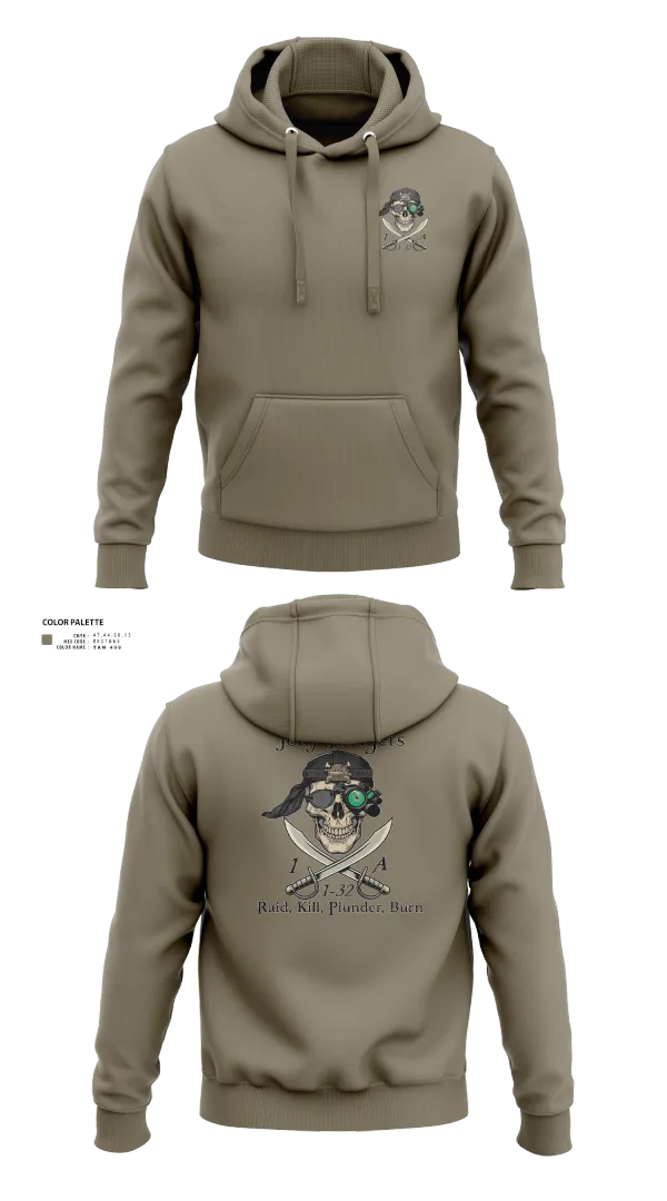 Hoodie, 1st Platoon Jolly Rodgers, Army, Teamtime, Team time, sublimation, custom sports apparel, team uniforms, spirit wear, spiritwear, sports uniforms, custom shirts, team store, custom team store, fundraiser sports, apparel fundraiser