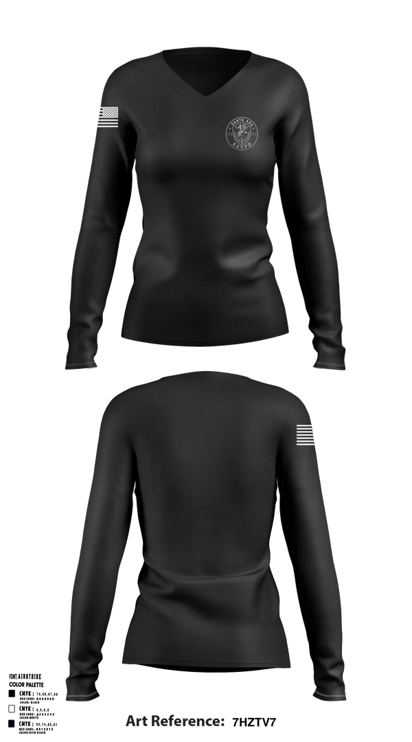 Womens Long Sleeve Vneck Shirt, SASPD, Police, Teamtime, Team time, sublimation, custom sports apparel, team uniforms, spirit wear, spiritwear, sports uniforms, custom shirts, team store, custom team store, fundraiser sports, apparel fundraiser