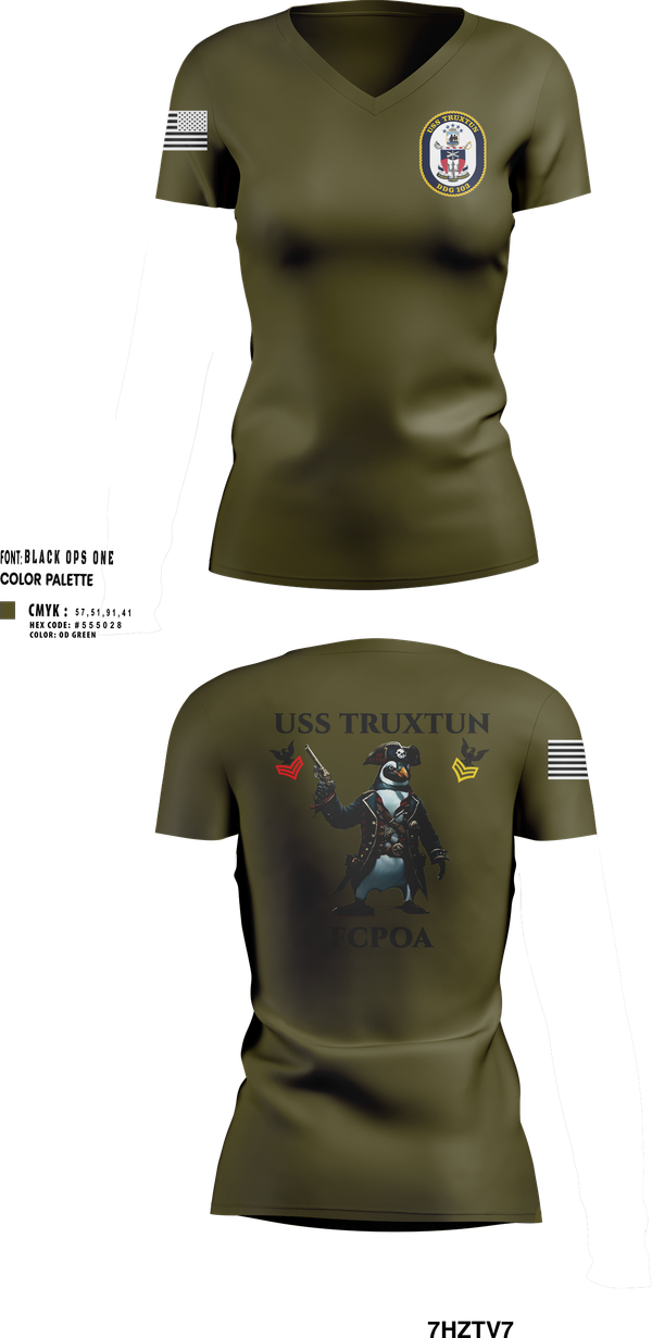 Womens Short Sleeve Vneck Shirt, USS TRUXTUN DDG 103, Navy, Teamtime, Team time, sublimation, custom sports apparel, team uniforms, spirit wear, spiritwear, sports uniforms, custom shirts, team store, custom team store, fundraiser sports, apparel fundraiser