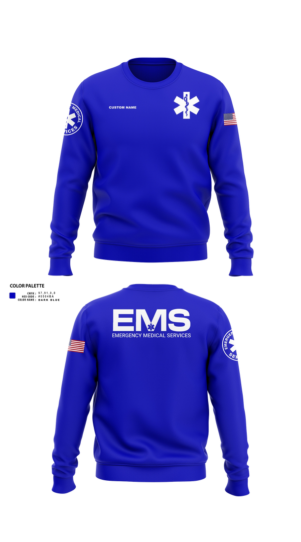 Crew Neck Sweatshirt, Central EMS, EMS/EMT, Teamtime, Team time, sublimation, custom sports apparel, team uniforms, spirit wear, spiritwear, sports uniforms, custom shirts, team store, custom team store, fundraiser sports, apparel fundraiser