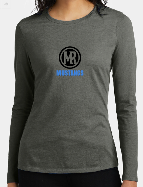 Mountain Range HS Women's Perfect Blend LS MUSTANGS Tee