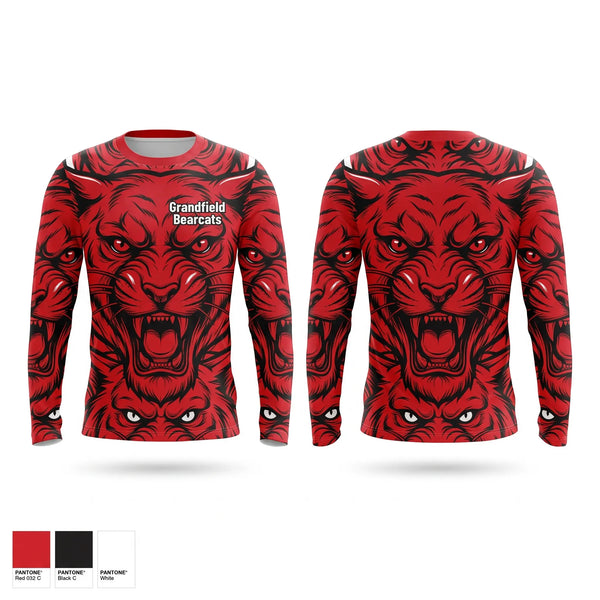 Long Sleeve Performance Shirt, Grandfield Bearcats, Men's Basketball, Teamtime, Team time, sublimation, custom sports apparel, team uniforms, spirit wear, spiritwear, sports uniforms, custom shirts, team store, custom team store, fundraiser sports, apparel fundraiser