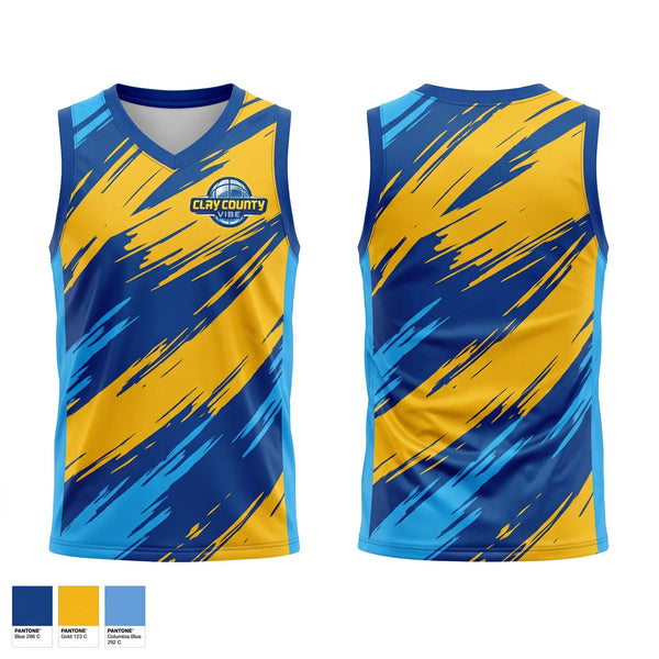 Mens Basketball Jersey, Clay County Vibe, Men's Basketball, Teamtime, Team time, sublimation, custom sports apparel, team uniforms, spirit wear, spiritwear, sports uniforms, custom shirts, team store, custom team store, fundraiser sports, apparel fundraiser