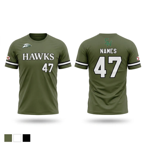 Short Sleeve Performance Shirt, SoWal Hawks, Baseball, Teamtime, Team time, sublimation, custom sports apparel, team uniforms, spirit wear, spiritwear, sports uniforms, custom shirts, team store, custom team store, fundraiser sports, apparel fundraiser