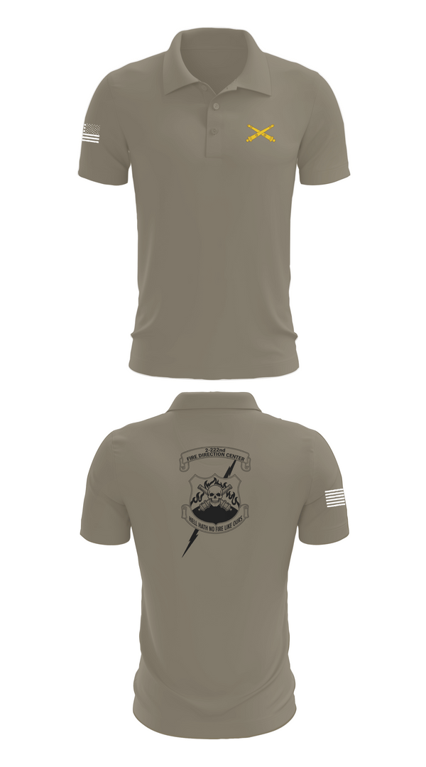 Short Sleeve Performance Polo, 2-222 FA, Army, Teamtime, Team time, sublimation, custom sports apparel, team uniforms, spirit wear, spiritwear, sports uniforms, custom shirts, team store, custom team store, fundraiser sports, apparel fundraiser