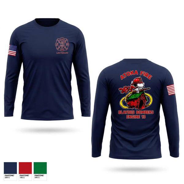 Long Sleeve Performance Shirt, Atoka Fire, Fire Department, Teamtime, Team time, sublimation, custom sports apparel, team uniforms, spirit wear, spiritwear, sports uniforms, custom shirts, team store, custom team store, fundraiser sports, apparel fundraiser
