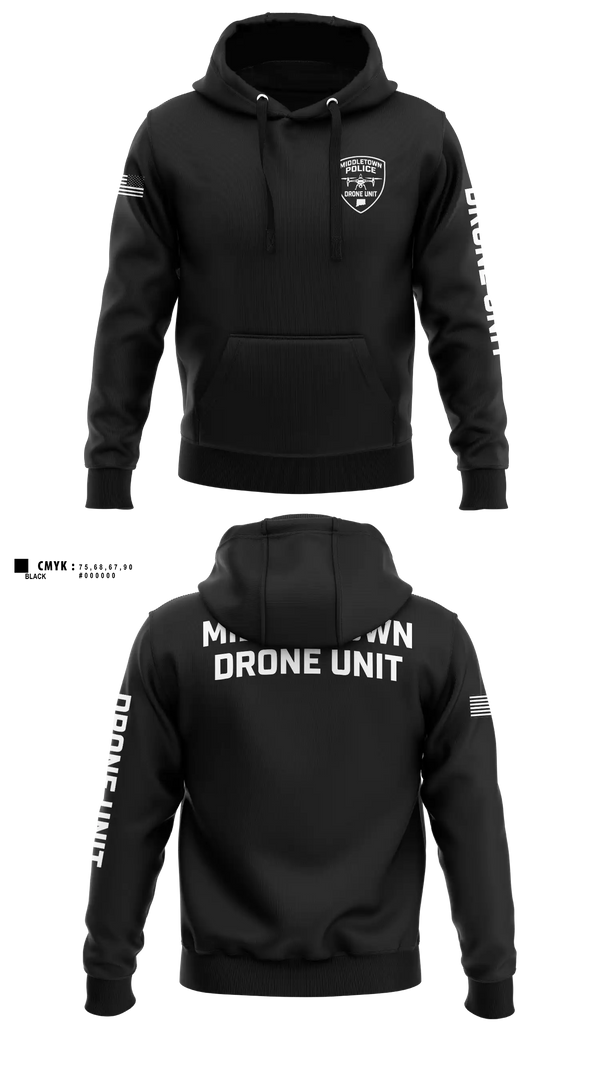 Hoodie, Middletown Police Department Drone Unit, Police, Teamtime, Team time, sublimation, custom sports apparel, team uniforms, spirit wear, spiritwear, sports uniforms, custom shirts, team store, custom team store, fundraiser sports, apparel fundraiser