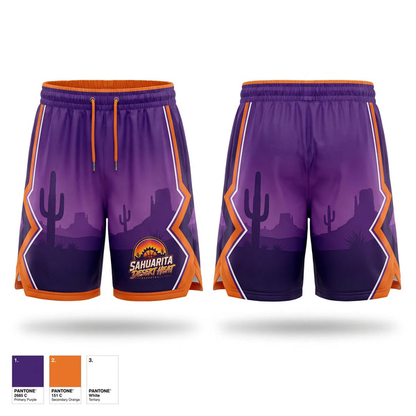 Athletic Shorts With Pockets, Sahuarita Desert Heat, Men's Basketball, Teamtime, Team time, sublimation, custom sports apparel, team uniforms, spirit wear, spiritwear, sports uniforms, custom shirts, team store, custom team store, fundraiser sports, apparel fundraiser