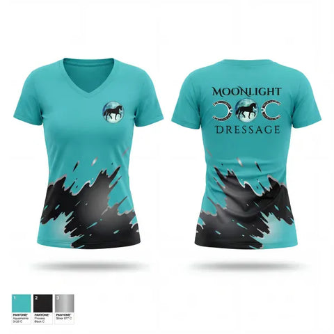 Womens Short Sleeve Vneck Shirt, Moonlight dressage, Spirit Store, Teamtime, Team time, sublimation, custom sports apparel, team uniforms, spirit wear, spiritwear, sports uniforms, custom shirts, team store, custom team store, fundraiser sports, apparel fundraiser
