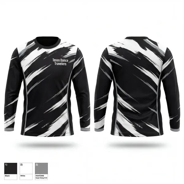Long Sleeve Performance Shirt, Texas Dance Travelers, Cheer, Teamtime, Team time, sublimation, custom sports apparel, team uniforms, spirit wear, spiritwear, sports uniforms, custom shirts, team store, custom team store, fundraiser sports, apparel fundraiser