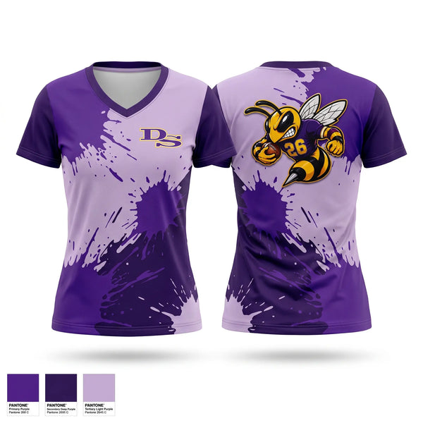 Womens Short Sleeve Vneck Shirt, Denham Springs, , Teamtime, Team time, sublimation, custom sports apparel, team uniforms, spirit wear, spiritwear, sports uniforms, custom shirts, team store, custom team store, fundraiser sports, apparel fundraiser