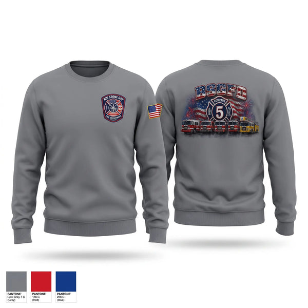 Crew Neck Sweatshirt, Big Stone Gap, Fire Department, Teamtime, Team time, sublimation, custom sports apparel, team uniforms, spirit wear, spiritwear, sports uniforms, custom shirts, team store, custom team store, fundraiser sports, apparel fundraiser