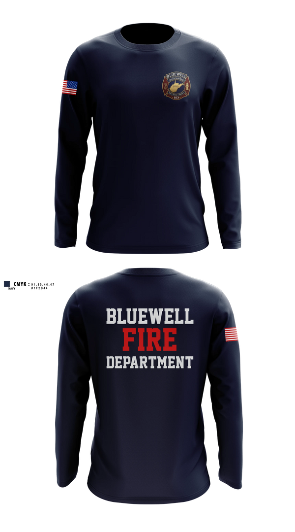 Long Sleeve Performance Shirt, Bluewell Volunteer Fire Department, Fire Department, Teamtime, Team time, sublimation, custom sports apparel, team uniforms, spirit wear, spiritwear, sports uniforms, custom shirts, team store, custom team store, fundraiser sports, apparel fundraiser