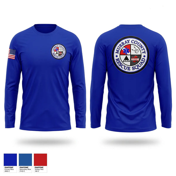 Long Sleeve Performance Shirt, Murray County Rescue Squad, Fire Department, Teamtime, Team time, sublimation, custom sports apparel, team uniforms, spirit wear, spiritwear, sports uniforms, custom shirts, team store, custom team store, fundraiser sports, apparel fundraiser