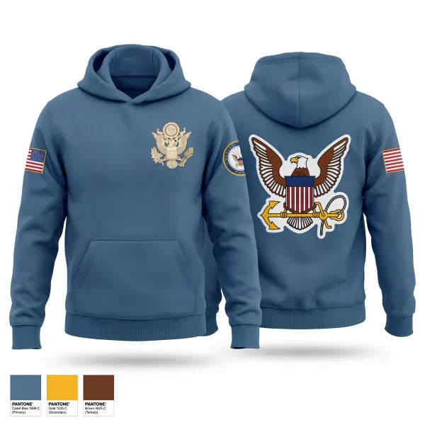 Hoodie, Christiana high school NJROTC, Navy, Teamtime, Team time, sublimation, custom sports apparel, team uniforms, spirit wear, spiritwear, sports uniforms, custom shirts, team store, custom team store, fundraiser sports, apparel fundraiser