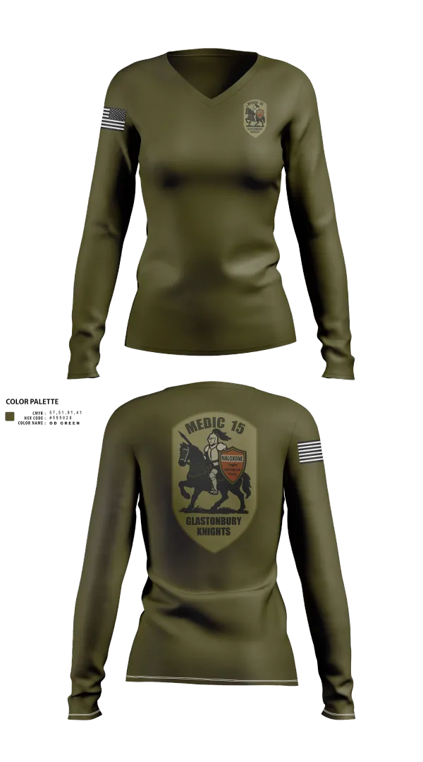 Womens Long Sleeve Vneck Shirt, Engine 15, , Teamtime, Team time, sublimation, custom sports apparel, team uniforms, spirit wear, spiritwear, sports uniforms, custom shirts, team store, custom team store, fundraiser sports, apparel fundraiser