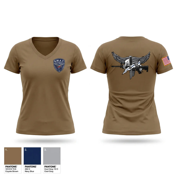 Womens Short Sleeve Vneck Shirt, Maumelle SWAT 3, Police, Teamtime, Team time, sublimation, custom sports apparel, team uniforms, spirit wear, spiritwear, sports uniforms, custom shirts, team store, custom team store, fundraiser sports, apparel fundraiser