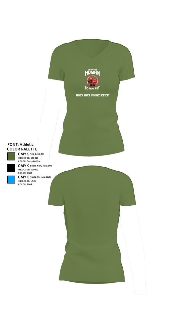 Womens Short Sleeve Vneck Shirt, James River Humane Society, , Teamtime, Team time, sublimation, custom sports apparel, team uniforms, spirit wear, spiritwear, sports uniforms, custom shirts, team store, custom team store, fundraiser sports, apparel fundraiser