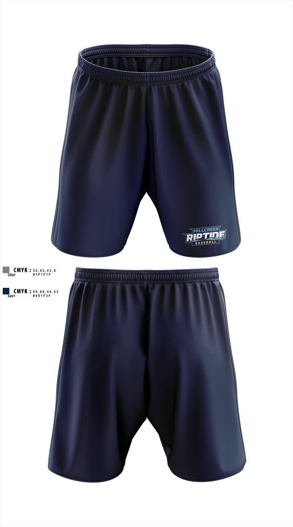Athletic Shorts With Pockets, Millcreek Riptide, Baseball, Teamtime, Team time, sublimation, custom sports apparel, team uniforms, spirit wear, spiritwear, sports uniforms, custom shirts, team store, custom team store, fundraiser sports, apparel fundraiser
