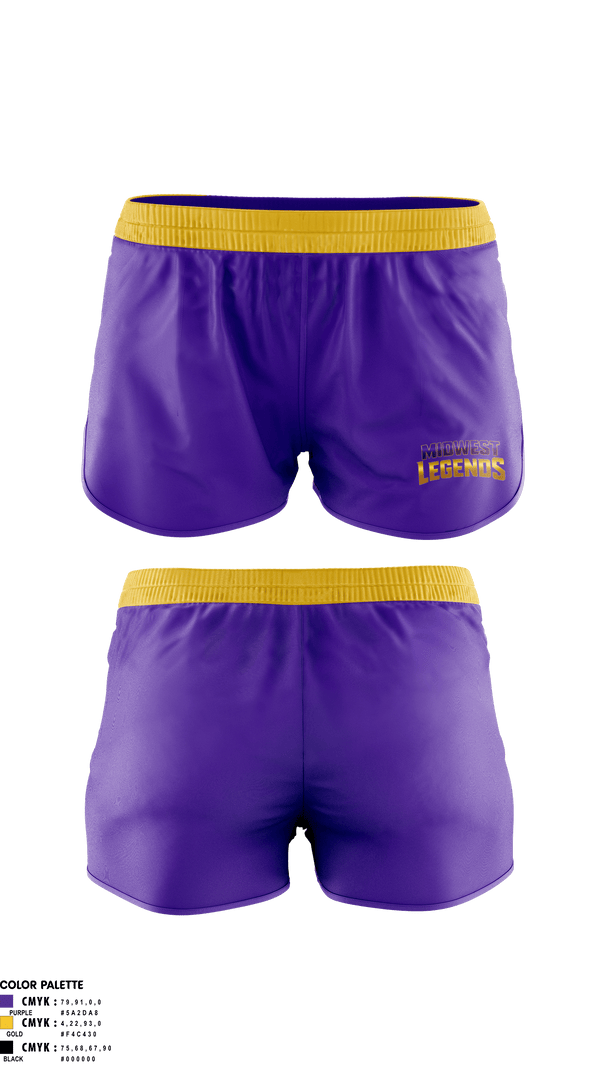 Womens Shorts, Midwest Legends Cheer, Cheer, Teamtime, Team time, sublimation, custom sports apparel, team uniforms, spirit wear, spiritwear, sports uniforms, custom shirts, team store, custom team store, fundraiser sports, apparel fundraiser