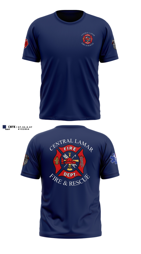 Short Sleeve Performance Shirt, Central Lamar Fire & Rescue, Fire Department, Teamtime, Team time, sublimation, custom sports apparel, team uniforms, spirit wear, spiritwear, sports uniforms, custom shirts, team store, custom team store, fundraiser sports, apparel fundraiser